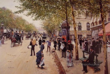 街並み Painting - カプシーヌ大通り パリの風景 ジャン・ベロー